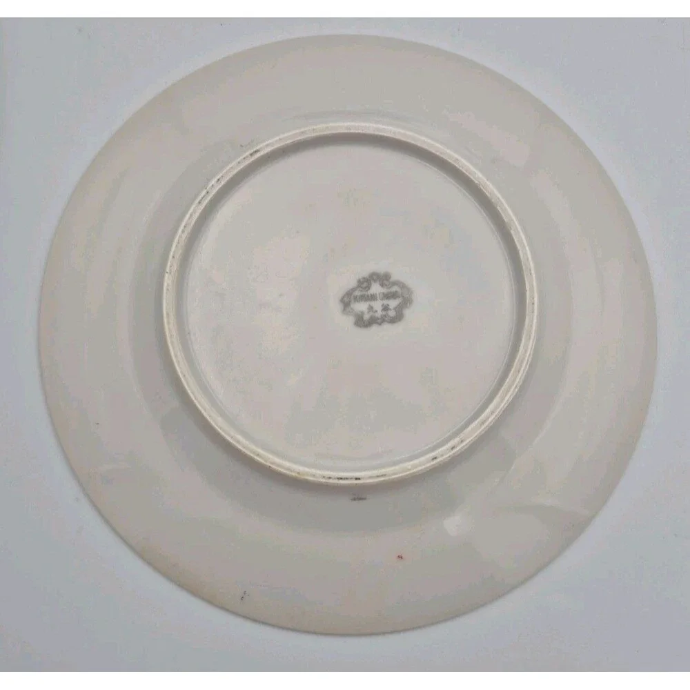 Antique Kutani Japanese China 2 Bread Plates, Mt Fuji Bamboo design 2 Saucers